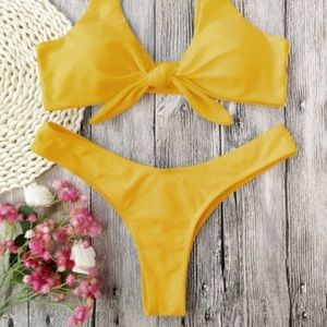 Yellow scrunch bikini bottom